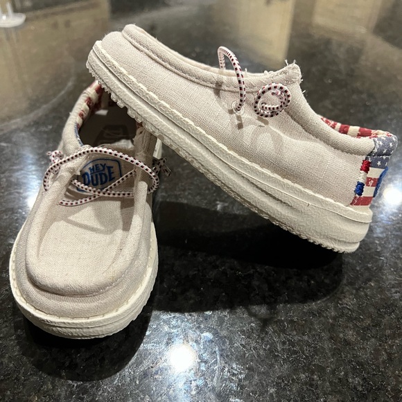 Hey Dude Other - Toddler HEY DUDE Wally Off White Patriotic shoes 8